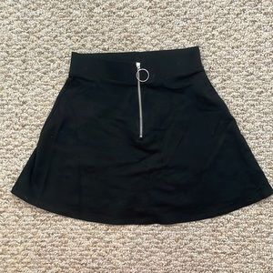 Black Mini Skirt with Front Zip- Forever 21